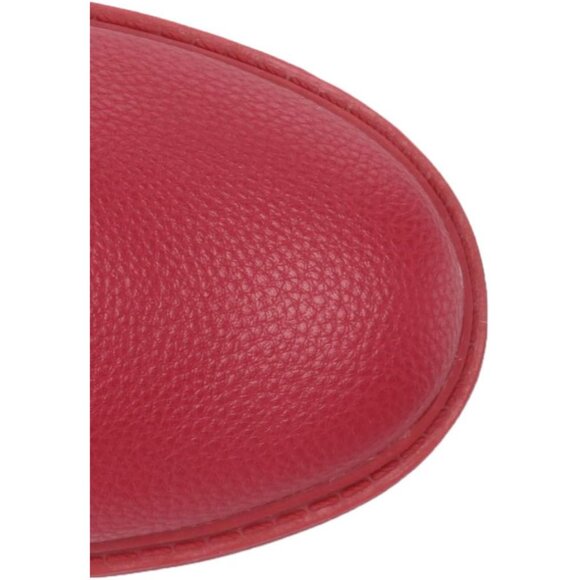 Women's Red Orana Ankle Boots Faux Leather Imported Side Zipper Combat Boots - Picture 5 of 8